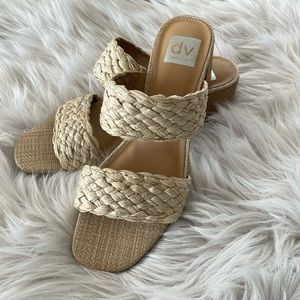 Dolce Vita cream braided sandals with heel - 9.5
